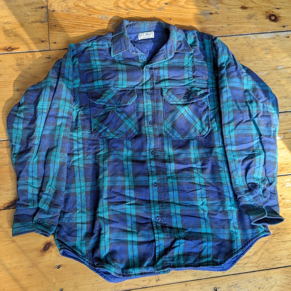 LL Bean Vintage Men's Flannel Shirt Jacket